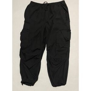 TNA Aritzia Parachute Pants Women's XL Baggy Black Track Windbreaker Joggers